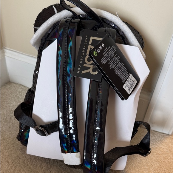 Loungefly Black Sequin Mickey Mouse Ears Backpack - Picture 2 of 5